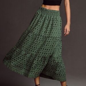 Anthropologie Somerset Maxi Skirt: Eyelet Edition